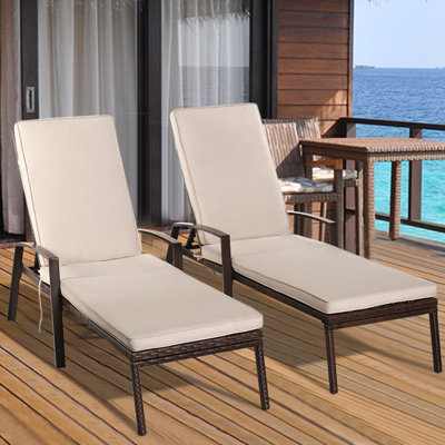Vargas Patio Rattan Chaise Lounge with Cushion
