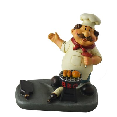 Seidl Barbeque Chef Funny Figurine 1 Bottle Tabletop Wine Bottle Rack by Fleur De Lis Living