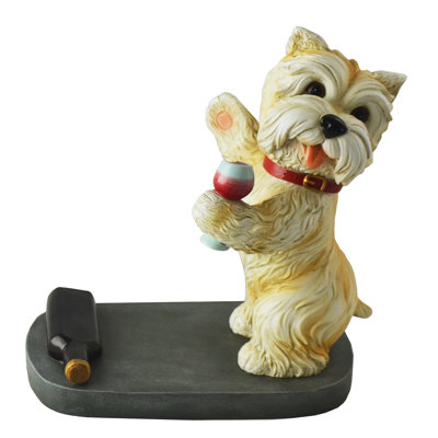 Kirouac Adorable Yorkshire Terrier Dog 1 Bottle Tabletop Wine Bottle Rack by Winston Porter
