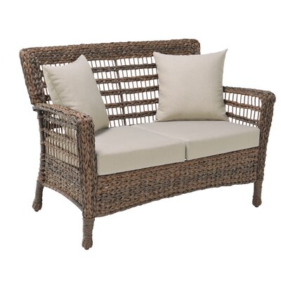 Dugas Faux Sea Patio Loveseat with Cushion by Bay Isle Home