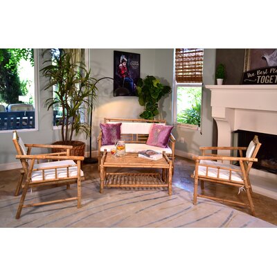 Dunton Bamboo 4 Piece Living Room Set by Bay Isle Home