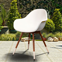 Alyisa Wood Modern Patio Dining Chairs (Set Of 2) by Lark Manor
