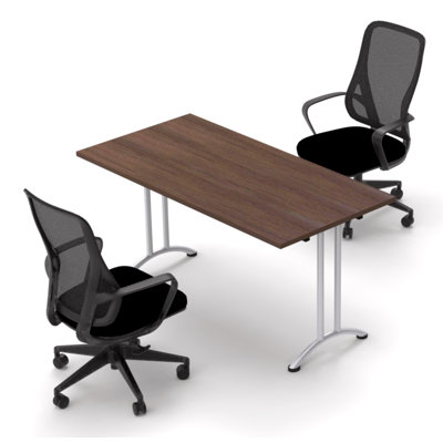 Hadden 2 Person Conference Meeting Table with 2 Chairs Complete Set by Symple Stuff