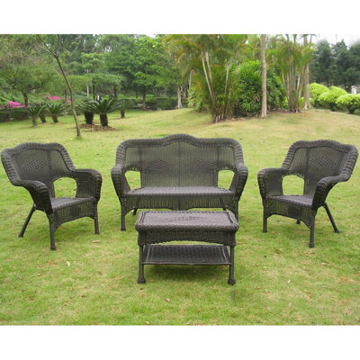 Arved 4 Piece Rattan Sofa Seating Group by Lark Manor