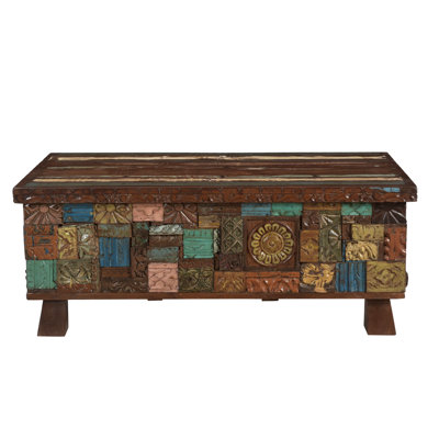 Solid Wood Coffee Table with Storage by Bungalow Rose