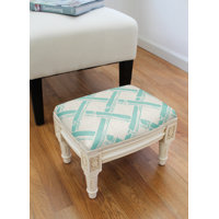 Zackery 14" Wide Rectangle Geometric Standard Ottoman