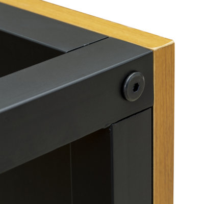 5E8FDE2378134841AA2AEC1748393798 - Norwich Coffee Table For Living Room, Mid Century Modern Coffee Table In Black Color And Brown Wood Laminate by Latitude Run