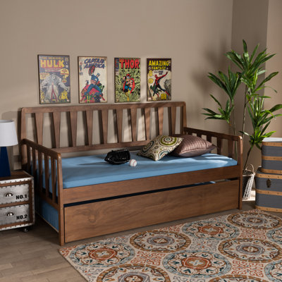 Doyers Twin Solid Wood Daybed with Trundle by Gracie Oaks