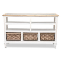 Eversole Solid Wood TV Stand with 3 Woven Storage Backets for TVs up to 60" by Bay Isle Home