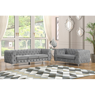Mordecai Velvet 2 Piece Living Room Set by Willa Arlo Interiors