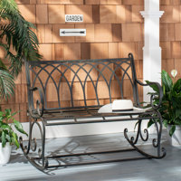 Baptista Rock Iron Garden Bench by Ophelia & Co.