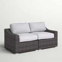 Dayse Fully Assembled 66" Wide Outdoor Wicker Loveseat with Cushions by Sol 72 Outdoor