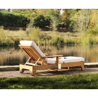 Mair 80" Long Reclining Teak Single Chaise Lounge