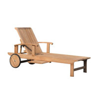 Makela Grade-A Sack Multi Position Sun Reclining Teak Chaise Lounge by Highland Dunes