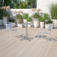Siyah Round Aluminum Smooth Top Indoor-Outdoor Bistro Table with Base by Ebern Designs