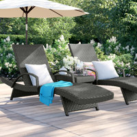 Billur 79.25 " Long Reclining Chaise Lounge Set and Table by Wade Logan