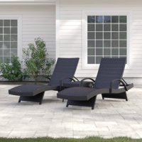 Billur 79.25 " Long Reclining Chaise Lounge Set and Table by Wade Logan