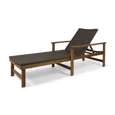 Amanraj 78.75" Long Reclining Acasia Chaise Lounge Set by Union Rustic
