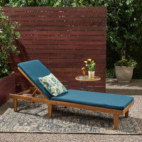 Moulton Outdoor Reclining Chaise Lounge with Cushion by George Oliver