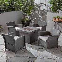 Peavy 5 Piece Multiple Chairs Seating Group with Cushions by Alcott Hill