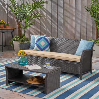 Zona 2 Piece Rattan Sofa Seating Group with Cushions