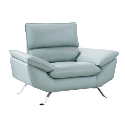 Clendon 46" Wide Tufted Top Grain Leather Armchair by Orren Ellis