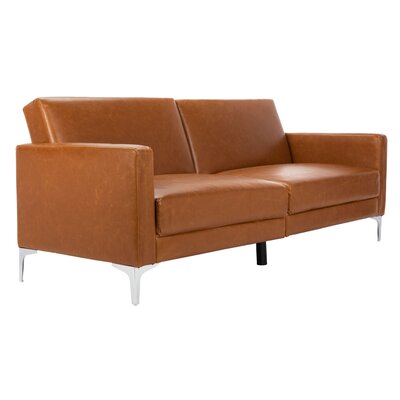 Futton Twin 79.13" Faux Leather Convertible Sofa by Orren Ellis