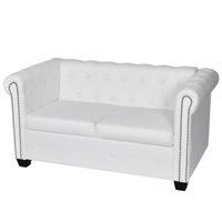 Chesterfield 2-Seater Artificial Leather Lounge Seating by Charlton Home
