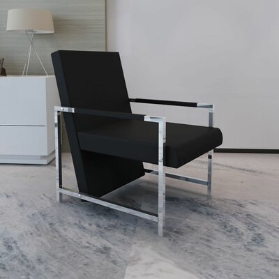 Cube Armchair Faux Leather by Orren Ellis