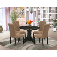 Sechovicz 5 Piece Piece Solid Wood Dining Set by Winston Porter