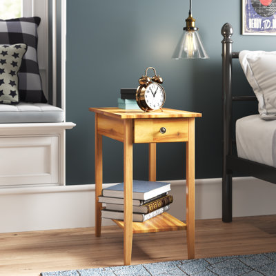 Aiydan Solid Wood End Table with Storage by Lark Manor