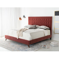 Bunny Tufted Upholstered Low Profile Sleigh Bed by Safavieh Couture