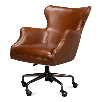 McKellen Genuine Leather Executive Chair by Latitude Run