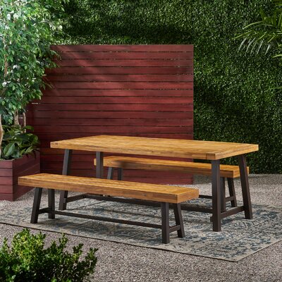 Annistyn Outdoor Picnic 3 Piece Dining Set by Gracie Oaks