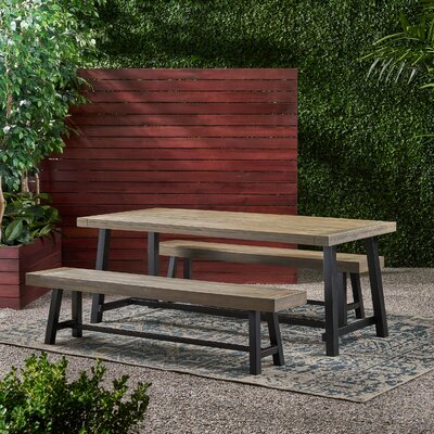 Annistyn Outdoor Picnic 3 Piece Dining Set by Gracie Oaks