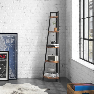Charter 70" H x 22.37" W Iron Corner Bookcase by Steelside