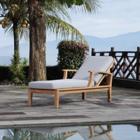Modway Pier Outdoor Patio Teak Single Chaise by Modway