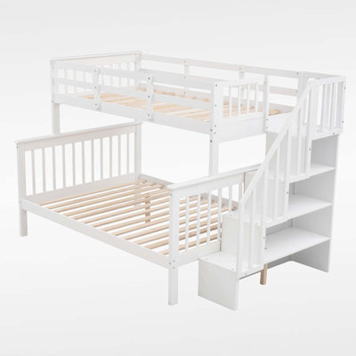 Veyra Twin Over Full Bunk Bed With Storage Stairs by Harriet Bee