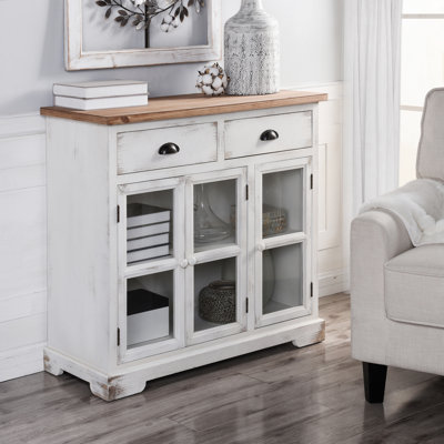 Marleigh Solid Wood 3 Door Accent Cabinet by Rosalind Wheeler