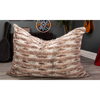 Kheir Pillow Saxx 5.5 Foot - Huge Bean Bag Floor Pillow and Lounger, Luxe Fur