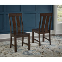 Hagop Solid Wood Slat Back Side Chair in Brown by Winston Porter