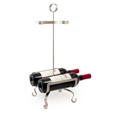 Pericles 2 Bottle Tabletop Wine Bottle and Glass Rack by Fleur De Lis Living