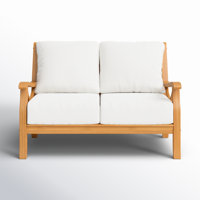 Brunswick 52" Wide Teak Loveseat with Cushions by Birch Lane