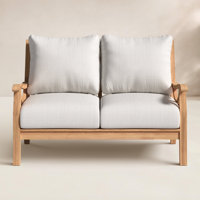 Brunswick 52" Wide Teak Loveseat with Cushions by Birch Lane