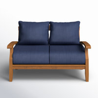 Summerton 54.25" Wide Outdoor Teak Loveseat with Cushions