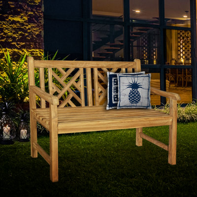 Asean Teak Wood Garden & Patio Bench by Rosecliff Heights