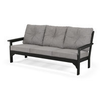 Lakeside Vineyard 74" Wide Outdoor Patio Sofa with Revolution Cushions by POLYWOOD