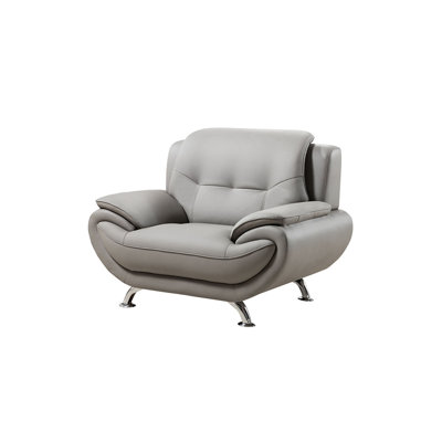 Sulayman 50" Wide Vegan Leather Armchair by Orren Ellis