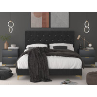 Ossabaw Upholstered Standard 3 Piece Bedroom Set by Etta Avenue