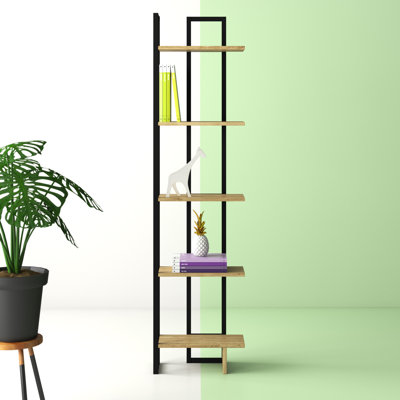 Carmen 71" H x 18" W Metal Corner Bookcase